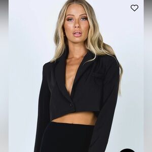 Princess Polly cropped black blazer size 2